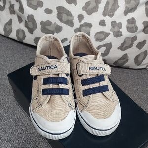 Toddler Tan and Navy Sneakers
